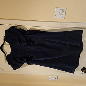 Terra Sky Navy Blue Lace Dress with ruffled sleeves Size 1x 16w/18w